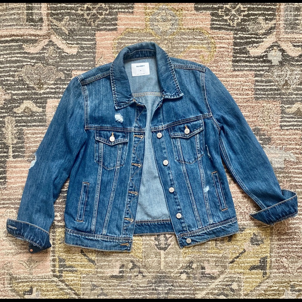 Old navy distressed denim jacket